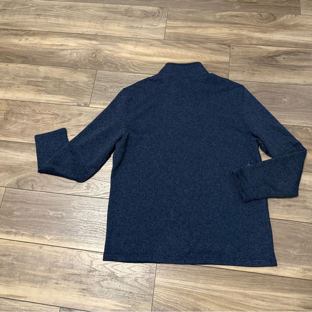 IZOD Men's Blue and Gray 3/4 Zip-Up Sweater - Picture 3 of 3